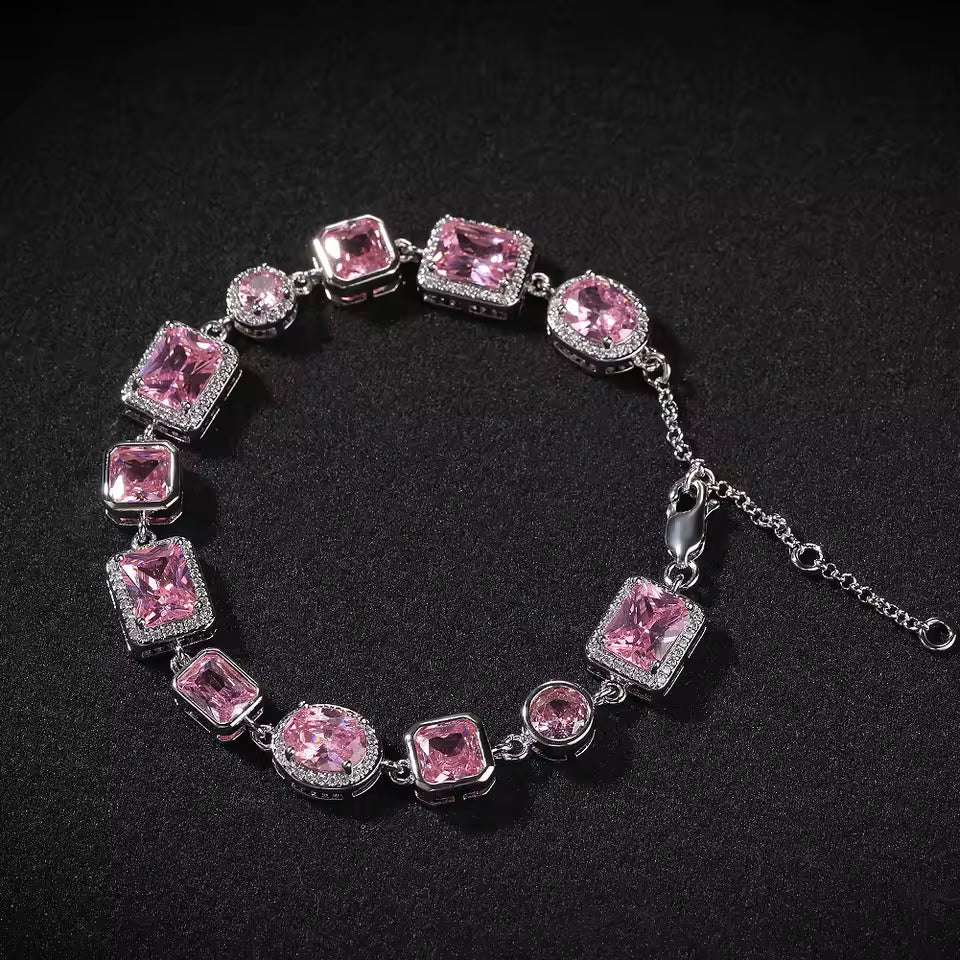 Bracelet en zircone rose
