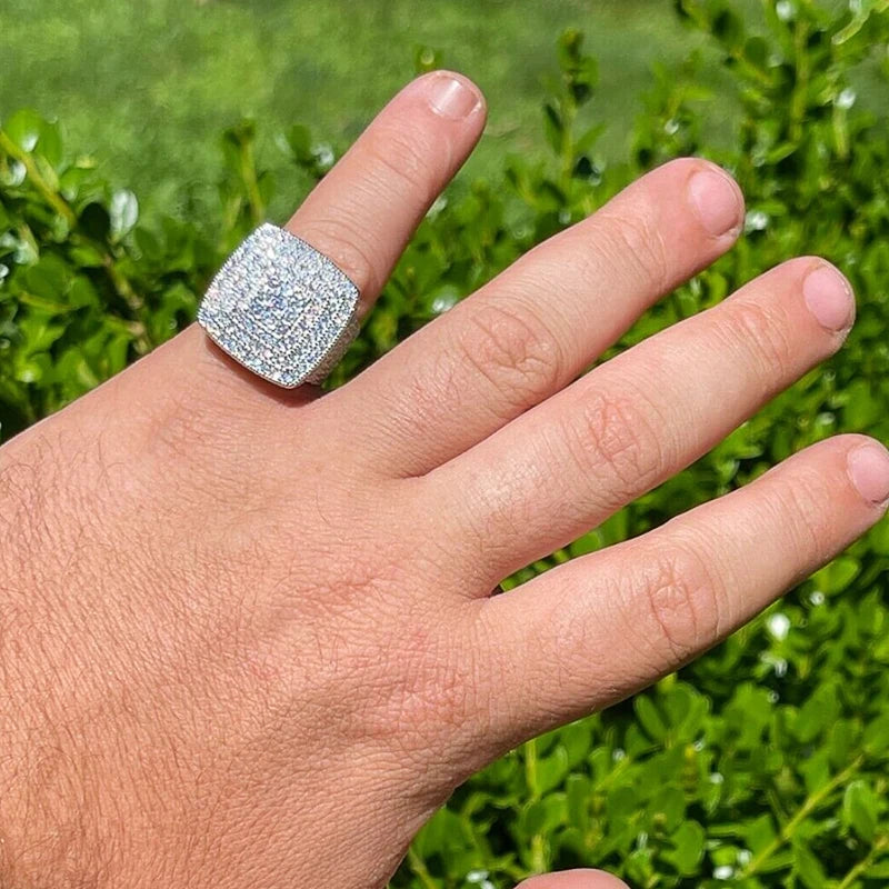 Bague hiphop carrée Huitan