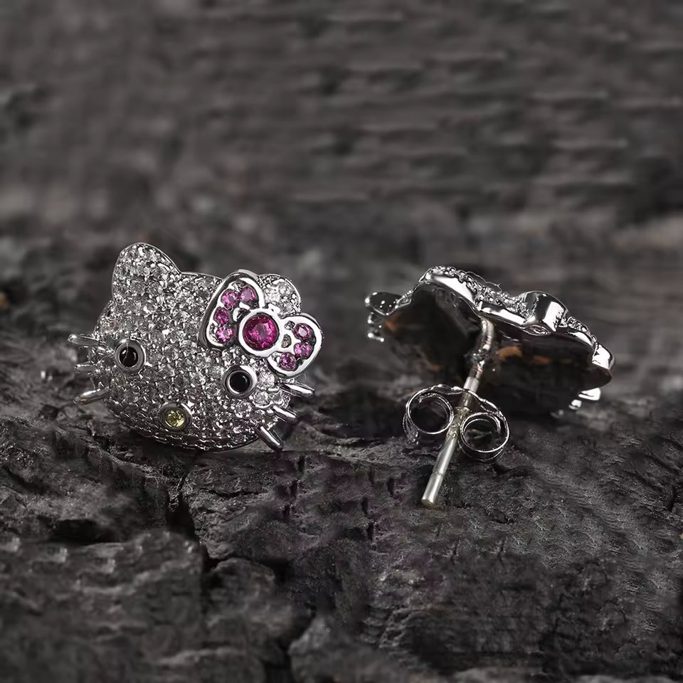 Boucle d`oreilles chat kawaii