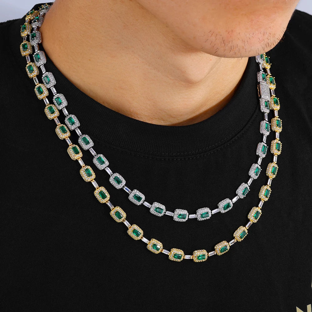 Bracelet en émeraude verte glacée