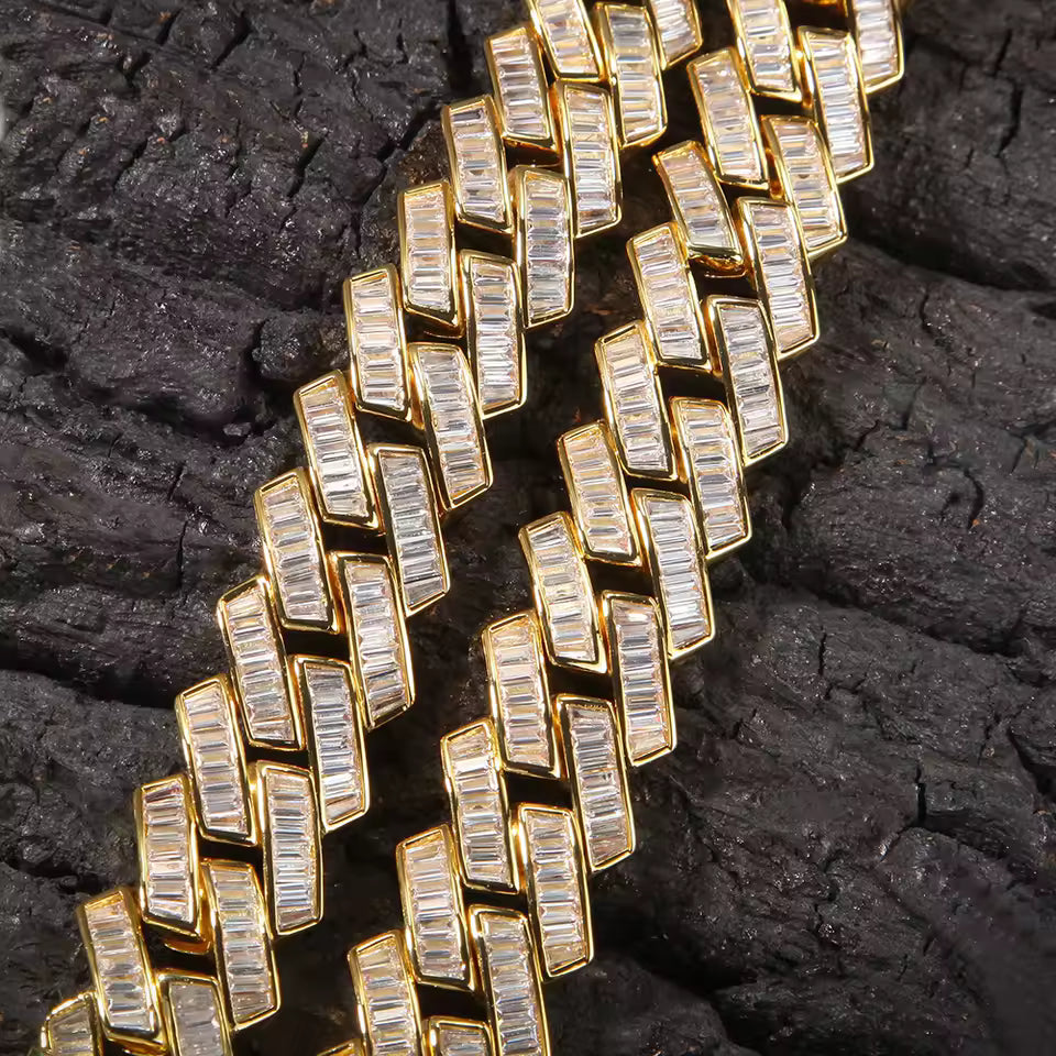 collier plaqué cubain de luxe