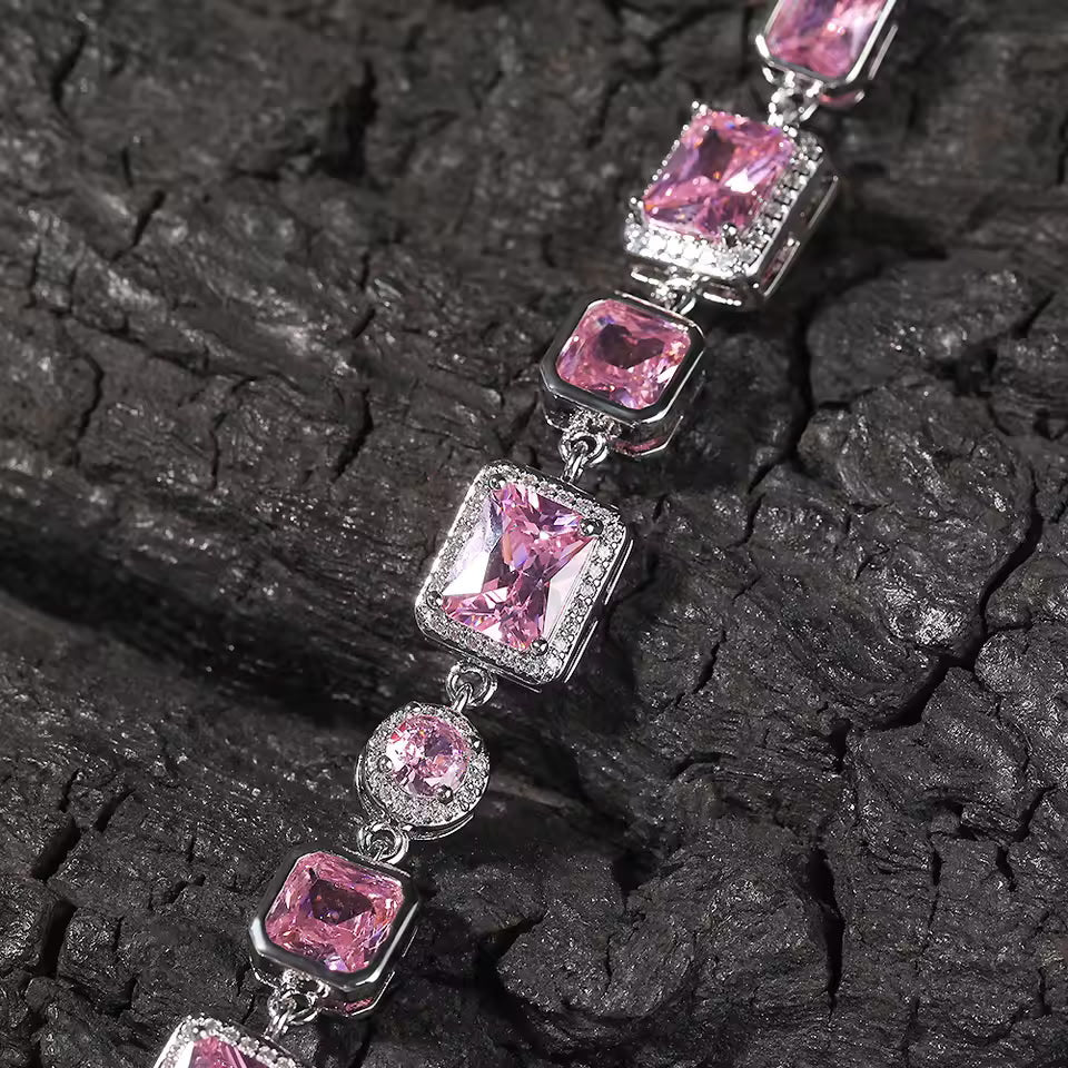 Bracelet en zircone rose