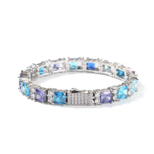 bracelet en silver bleu violet