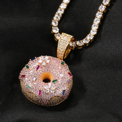 Collier hip hop avec pendentif donut