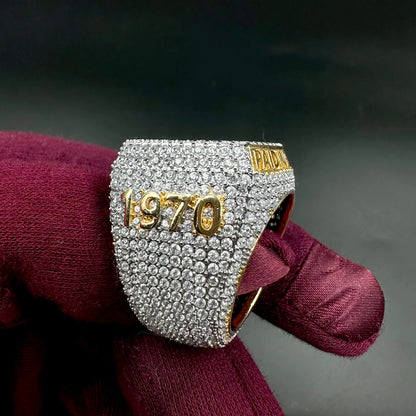 Aokaishen Custom Ring for Men Full Iced Out Cubic Zirconia Personalized Name Finger Charm Hip Hop Jewelry