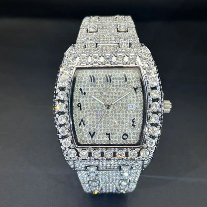 Montre diamanter avec boitier en tonneau