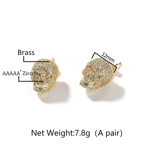 Boucles d`oreilles tête de mort