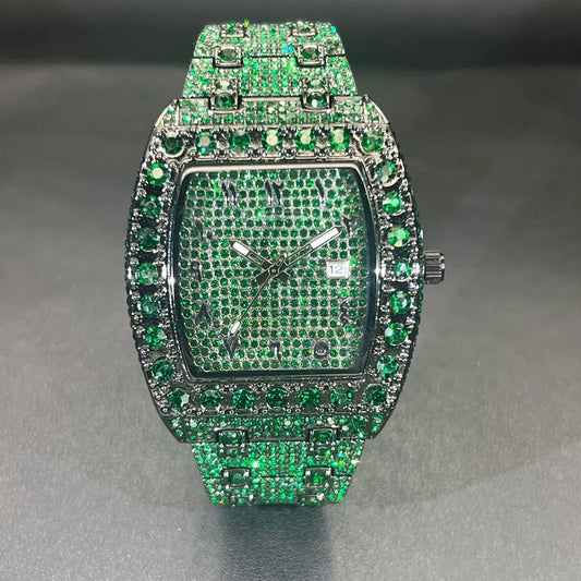 Montre diamanter avec boitier en tonneau