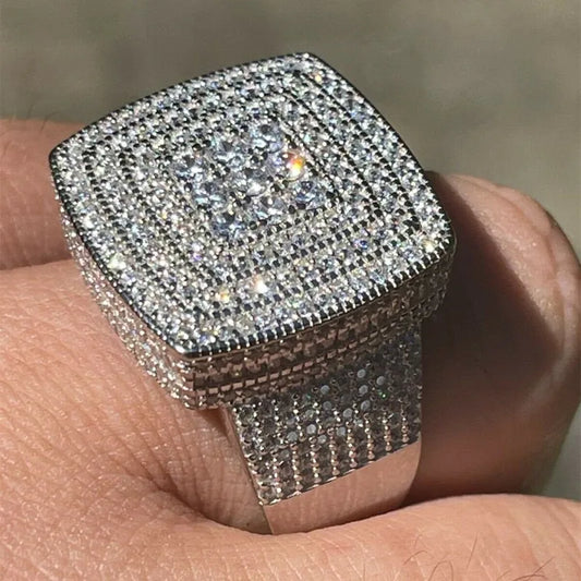 Bague hiphop carrée Huitan